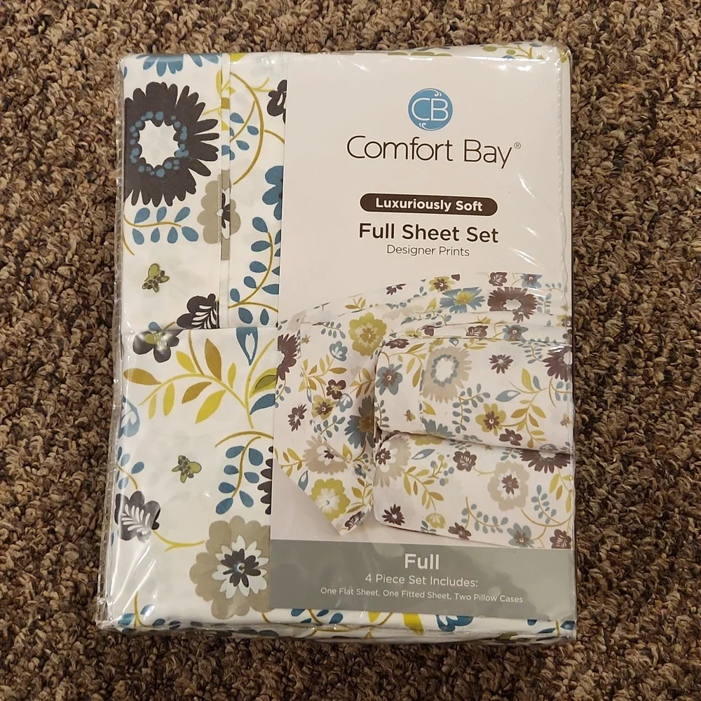 NWT Comfort Bay Full Sheet Set